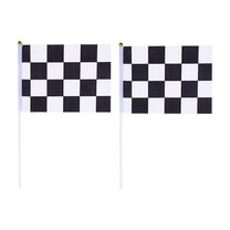 MUSEYA 30Pcs Waving Flag Banner in Black and White for Car Racing Events