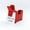 Red, variant on Desktop Memo Note Holder and Stationary Display Stand, Professional ABS Organizer for Office Sticky Notes and Reminders, 15cm Compact Design for Workstation, Pristine Alabaster White