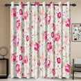 thumbnail image 2 of Flower Blackout Curtains Romantic Rustic Rose Pink Blossoming Peony Floral Green Leaves Botanical For Living Room Bedroom Window Drapes 52"W x 63"L, 2 of 6