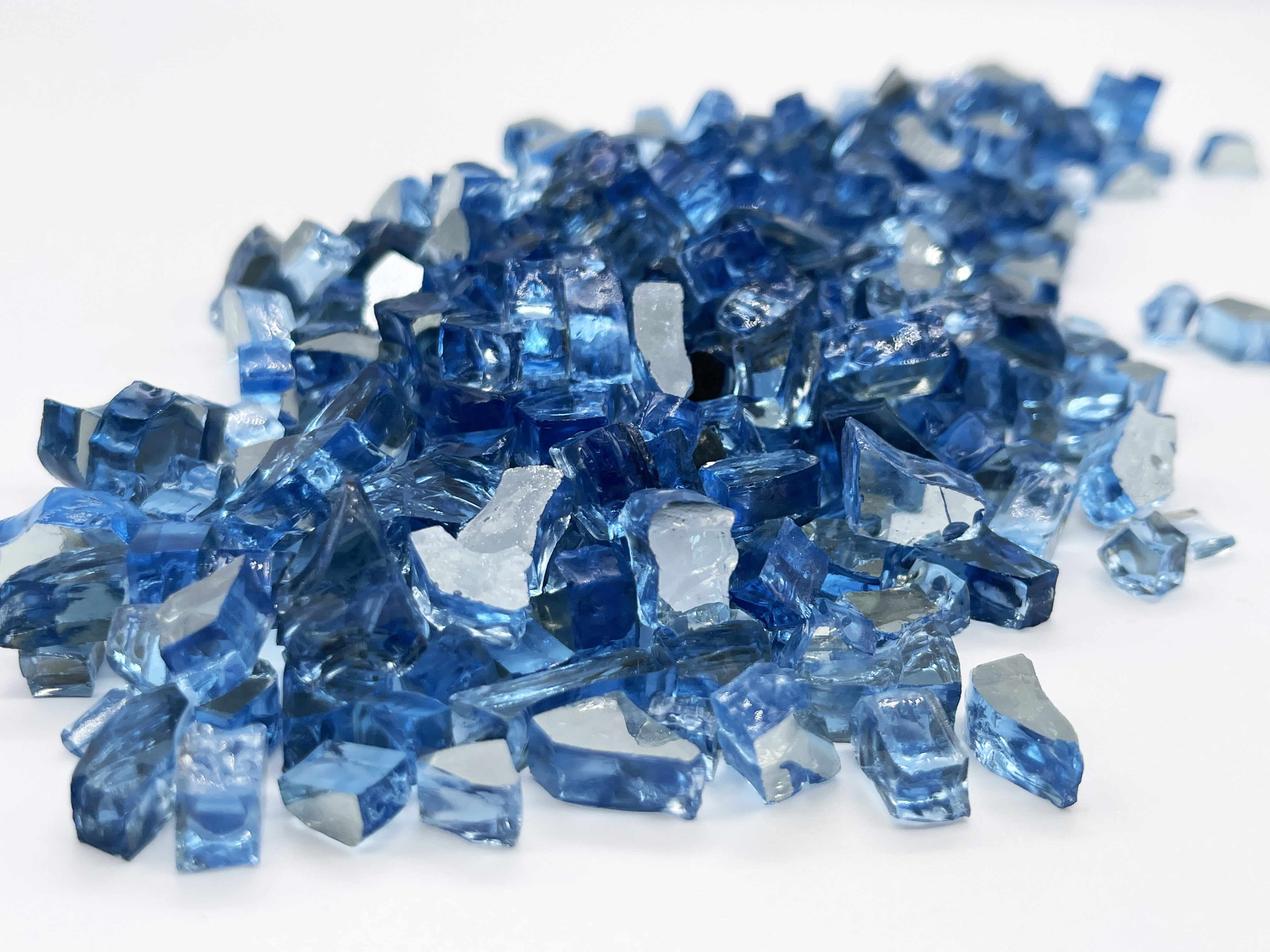 Element Fireglass 1/4" Pacific Blue Reflective Fire Glass, 10 lbs
