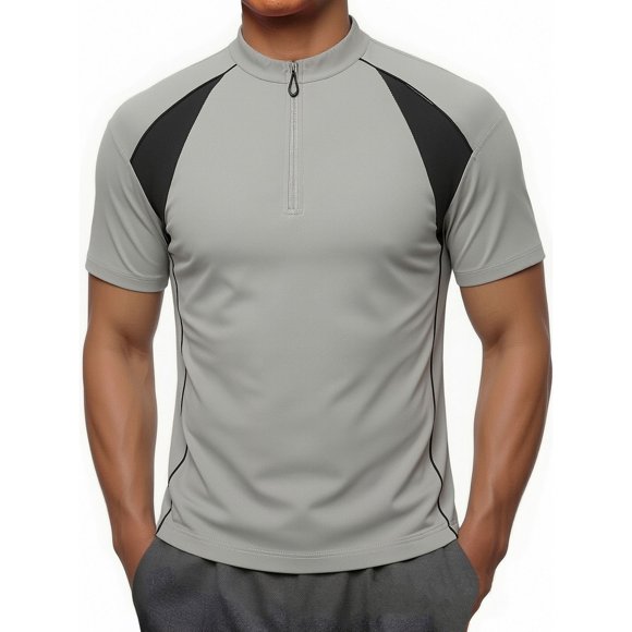 Pisexur Men's Short Sleeve T-shirt Men's Color Block Raglan Long Sleeve T-Shirt Basketball Training Running Shooting Shirt Gray,XL