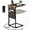 Rustic Brown, variant on C Shaped End Table with Charging Station, Adjustable Height Side Table for Couch, Small Sofa Table with Storage Bag, Slide Under Sofa TV Tray Snack Arm Tables for Living Room, Bedroom, Brown