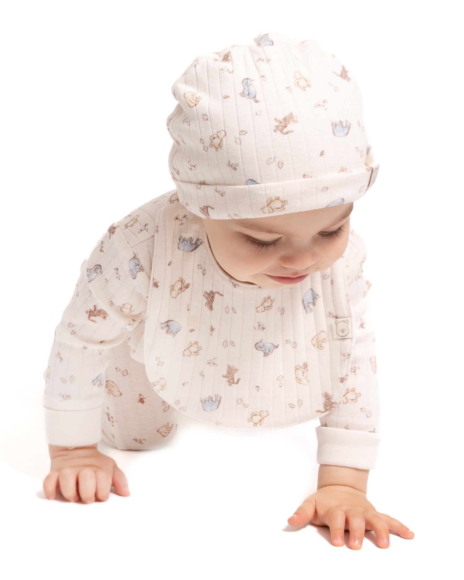 Disney Winnie the Pooh Unisex Baby Allover Print Take Me Home Layette Outfit Set, 4-Piece, Sizes Preemie-6/9M