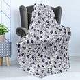 thumbnail image 4 of Floral Soft Flannel Fleece Throw Blanket, Repetitive Spring Flowers Birds Butterflies Bicolored Illustration, Cozy Plush for Indoor and Outdoor Use, 50" x 70", White Dark Night Blue, by Ambesonne, 4 of 5