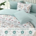 thumbnail image 4 of Boho Comforter Set King - 7 Pieces Bed in a Bag Floral Design, Bohemian Comforter Set with Sheets, Soft Microfiber Complete Bedding Sets All Season (Light Green, King), 4 of 8