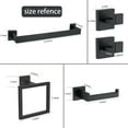 thumbnail image 2 of stusgo Matte Black 10-Piece Square Bathroom Hardware Set with Towel Bar, Hook, Toilet Paper Holder and Ring（Black）, 2 of 7