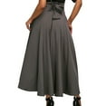 thumbnail image 4 of EQWLJWE Womens Vintage Maxi Skirts,High Waist Solid Color A-Line Skirts Large Swing Flowy Elegant Party Skirts with Pockets Gift Dark Gray XXL, 4 of 6