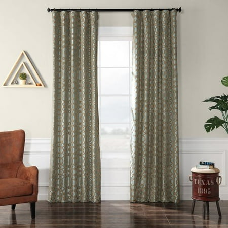 Half Price Drapes Filigree Flocked Faux Silk Geometric Rod Pocket