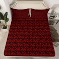 thumbnail image 2 of Feelyou Adult Boho Dragon Bed Sheets, Red Damask Floral King Sheets, 4-Piece, 2 of 7