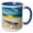 Blue/White, variant on 3drose, Umbrellas on Grace Bay Beach, Turks and Caicos Islands, Caribbean, 11oz Two-tone Red Mug