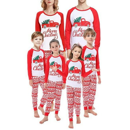 

Gwiyeopda Matching Family Pajamas Sets Christmas PJ s with Xmas Long Sleeve Tee and Pants Loungewear