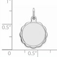 thumbnail image 2 of 925 Sterling Silver Rh Plt Pendentif Disque Gravable Charme en Forme de Festonné, 2 of 6