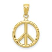 10k Yellow Gold Peace Symbol Pendant