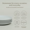 thumbnail image 2 of over&back Stoneware Plates - Dish Set with 4 Appetizer Plates - 4-Piece All-Occasion Place Settings - Elegant Dinnerware Sets for Home and Kitchen - 6.3" x 6.3" - Semi-Matte Fog Blue, 2 of 5