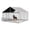 7.5×7.5×5.4 Ft, variant on 7.5×7.5×5.4 Ft Home Large Metal Outdoor Dog Kennel, Metal Wire Dog Enclosure with Waterproof Roof & Adjustable Bowls Feeder for Backyard Farm