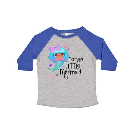 

Inktastic Meemaw s Little Mermaid with Blue Hair and Stars Gift Toddler Toddler Girl T-Shirt