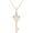Rose, variant on Real 925 Sterling Silver 14K Rose Gold Plated Round Cut White Diamond Vintage Style Skeleton Key Pendant Necklace For women