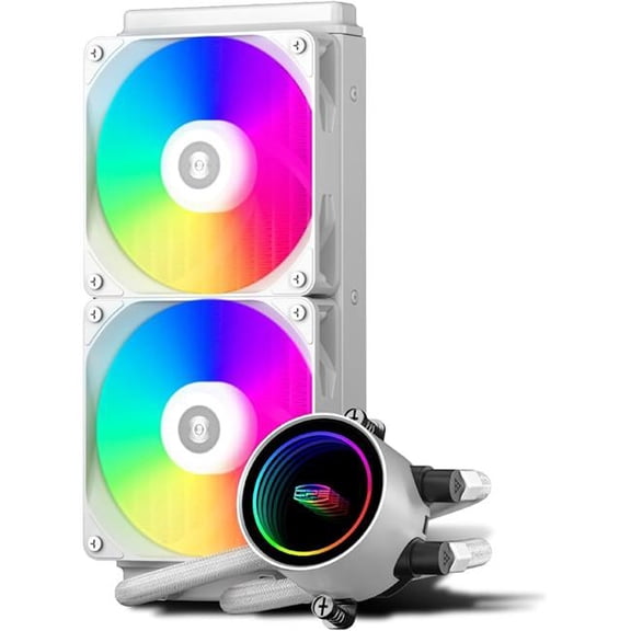 Pccooler DA240 ARGB WH 121 mm CPU Liquid Cooler with PWM ARGB Fan, White