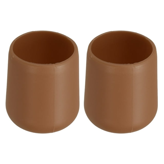 Unique Bargains 2 Pcs Silicone Fishing Rod Butt Cushion Protector Cap, Small, Brown