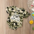 thumbnail image 3 of Inevnen Newborn Baby Boy/Girl Boss Short Sleeve Camo Romper Jumpsuit Outfits, 3 of 9