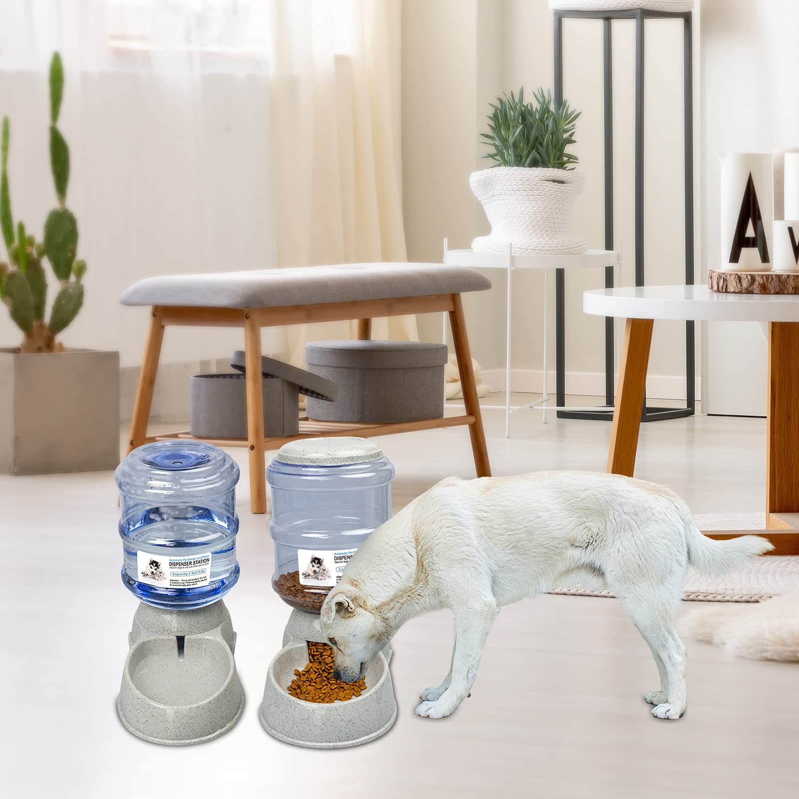 Zhaomeidaxi Dog Water Bowl Dispenser Automatic Dog Feeder Gravity Refill Easily Clean Self Feeding Cat Water Dispenser for Small Large Pets Puppy