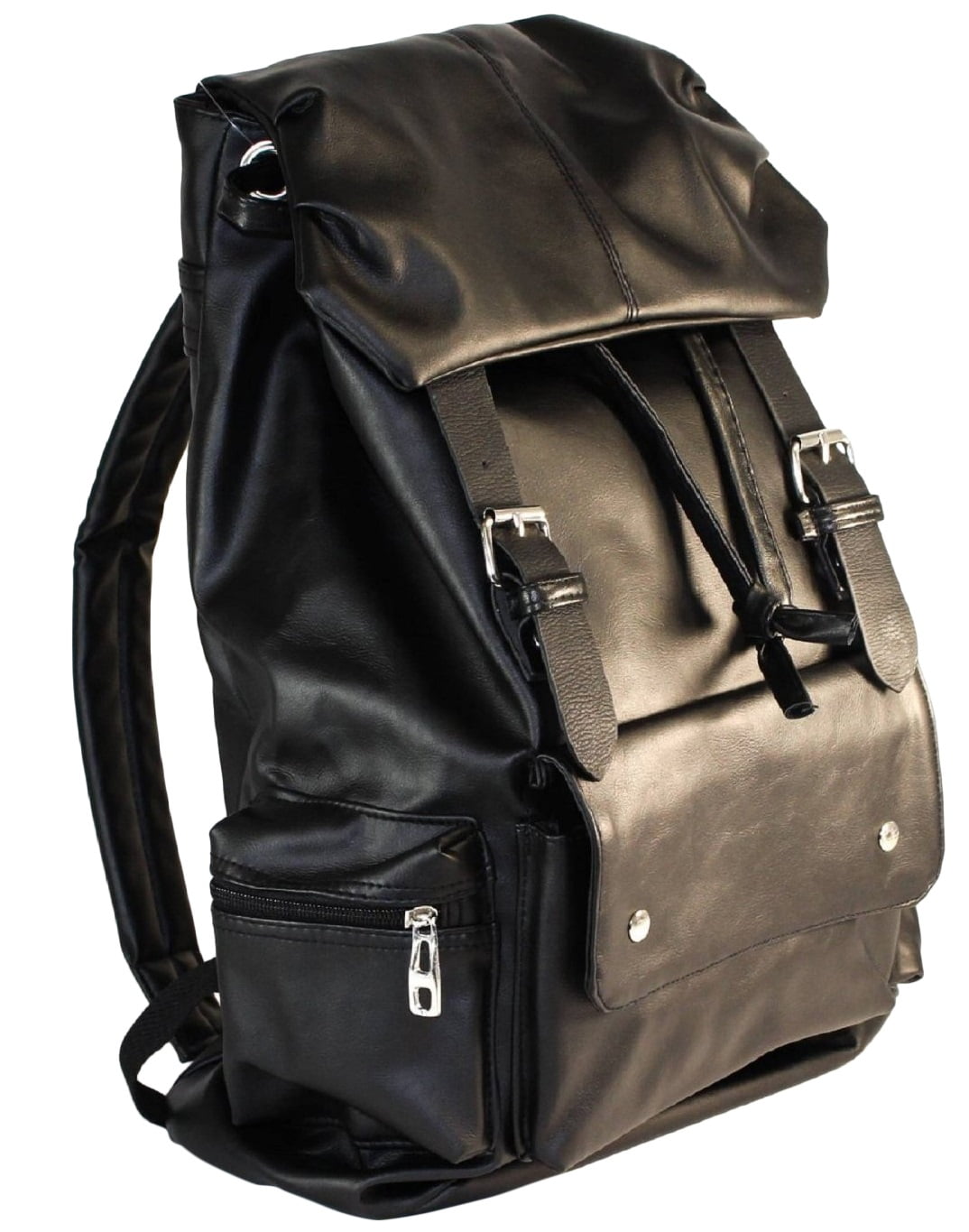 Am Landen Synthetic Soft Leather Backpack School Bag Travel Black