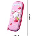 thumbnail image 2 of HSHDLDF Pencil Case for Kids Girls 3D Strawberry Rabbit Large Capacity Waterproof Pencil Box with Compartments Cute Pen Pouch for Kindergarten and School, 2 of 6
