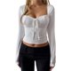 thumbnail image 1 of Top de Encaje de Larga con Cuello en V para Mujer, Estilo Y2K, Camiseta Sin Mangas, Ideal para Otoño e Invierno L, 1 of 7