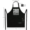 thumbnail image 4 of Amhlg Grill Aprons for Men Funny - Your Opinion Wasn‘t in the Recipe - Men‘s Kitchen Chef Cooking Grilling BBQ Apron with 2 Pockets - Birthday Fathers Day Christmas Gifts for Dad, Husband, 4 of 6