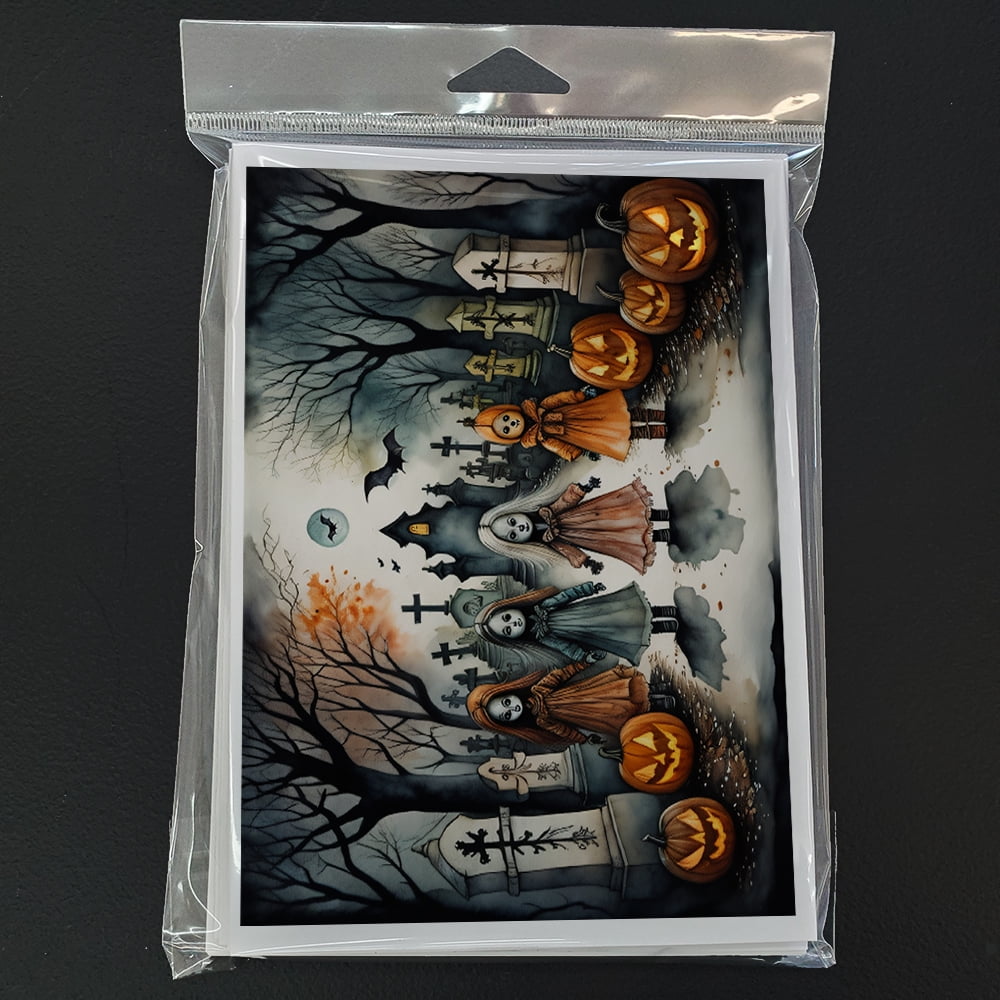 Creepy Dolls Spooky Halloween Greeting Cards and Envelopes Pack of 8 7 in x 5 in