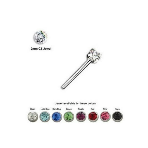 Bendable Nose Ring with Prong Set CZ Jewel