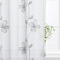 thumbnail image 7 of Sheer Valance Curtain, Floral Embroidered Kitchen Window Treatment Voile Window Valances Rod Pocket, Semi Sheer Bathroom Curtain Windows, 52" Wx15 L, Grey,2 Panels, 7 of 7