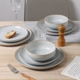 thumbnail image 5 of ALOFMO 12-Piece Light Grayish Blue Reactive Glaze Ceramic Dinnerware Set, Nordic Style Stoneware With Plates, Salad Plates, Bowls, Serves 4, Anti-Slip & Scratch-Resistant, Stackable For Space Saving,, 5 of 11