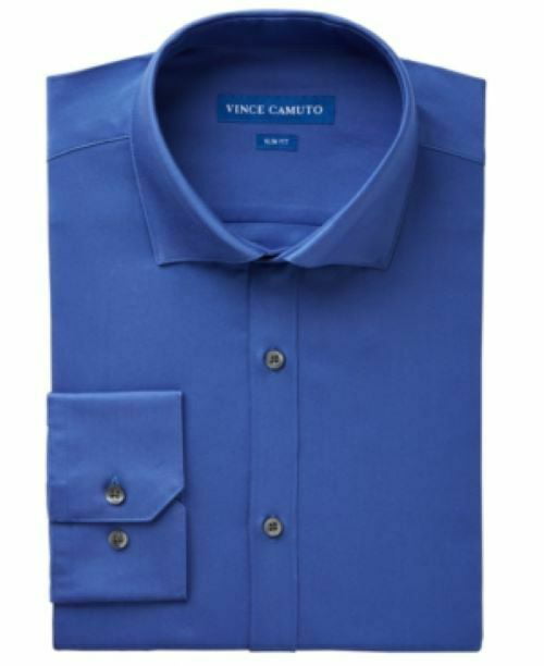 Vince Camuto Mens Slim Fit Spread Collar Solid Dress Shirt