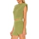 thumbnail image 3 of VISgogo Conjunto de Traje Femenino de 2 Piezas, Tops Cortos de Punto Sin Mangas con Cuello Redondo de Color Sólido + Pantalones Cortos para Verano, S/M/L/XL VISgogo  moda, 3 of 5