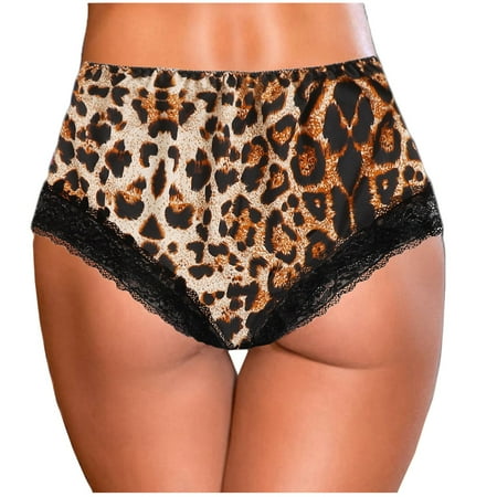 

Knosfe Women s Lace Tanga Leopard Sexy Panties Low Waisted Underwear XXL