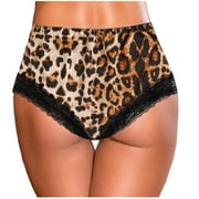 jovat Women Leopard Lace Lingerie G-string Briefs Underwear Panties T string Thongs