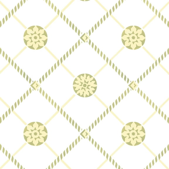 Rosette Grid Wallpaper Wall Stencil | Home Decor Stencils for Painting on Walls, Canvas, Signs, Wood | Reusable Stencil | 2458 by Designer Stencils