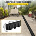 thumbnail image 2 of 4-Pack Trench Drain System, 5.9x7.5-Inch HDPE Channel Drain with Plastic Grate, Black Garage Floor Drain for Driveway, Garden, Yard – Includes 4 End Caps, 2 of 11