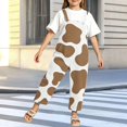 thumbnail image 2 of Generic Teen Girl Cow Overalls Adjustable Straps Wide Leg Casual Jumpsuit Onesie, 2 of 7