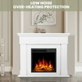 thumbnail image 2 of KISSAIR Electric Fireplace Mantel Package Wooden Surround Firebox Electric Fireplace Heater with Logs, Adjustable Led Flame, Remote Control, 750W-1500W, White, 2 of 7