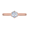 thumbnail image 3 of 1/2 Carat Prong Set Solitaire Diamond Engagement Ring Band in 14K Rose Gold (Ring Size 10.75), 3 of 5
