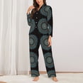 thumbnail image 2 of Salouo Mandala Pattern Women's Pajamas Set Long Sleeve Button Down Sleepwear Soft Pj Lounge Sets for women 2 Piece Pjs Set with Long Pants-XX-Large, 2 of 7