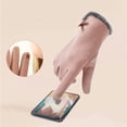 thumbnail image 4 of AWZXDE Ladies Autumn Winter Comfortable Flip Cover Plus Velvet Windproof and Cold Proof Warm Riding Driving Touchscreen Gloves for Versatile Use Pink,One Size, 4 of 4