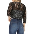 thumbnail image 4 of Women's Casual Lace Bolero Crochet Cardigan 3/4 Sleeve Sheer Cover Up, 4 of 7