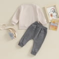 thumbnail image 3 of Okbabeha Toddler Baby Girl Boy Football Outfits Clothes 0 3 6 9 12 18 24Months 2t 3t Sweatshirt SweaterTop+Pants Set Fall, 3 of 7