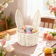 thumbnail image 3 of Bookk Easter With Handle Easter Rabbit Vine Weaving Picnic With Rabbit Ears Wicker Easter Egg Candy Suitable For Egg Party Easter, 3 of 5