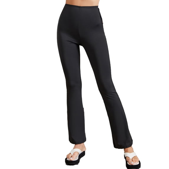 Lovito Sexy Plain Basic Flare Leg Pants