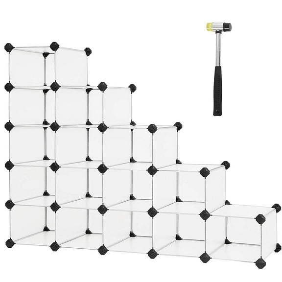 16-Cube Shoe Rack Organizer – Modular Plastic Storage Cabinet for Entryway, Closet, Hallway, Space-Saving Shoe Shelf for Bedroom , Bathroom