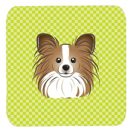 

3.5 x 3.5 In. Checkerboard Lime Green Papillon Foam Coasters Set Of 4